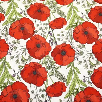 Teflonová látka na ubrusy - vlčí máky