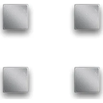 Polep vozidla ZELLER Magnetky stříbrný čtverec, extra silné 1 × 1 × 1 cm, 4 ks