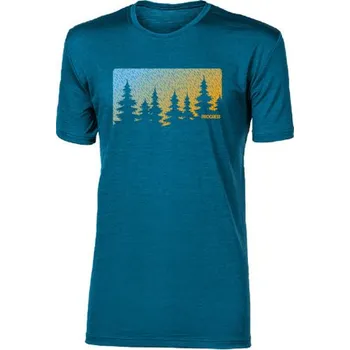 Pánské merino triko PROGRESS Hrutur Forest modré Velikost: XXL