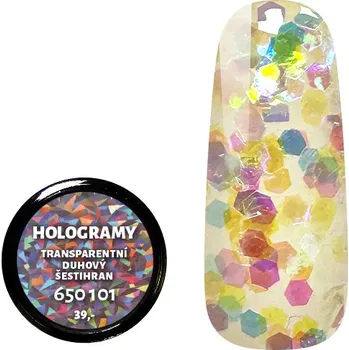 Třpytky - hologram - Transparentní duha
