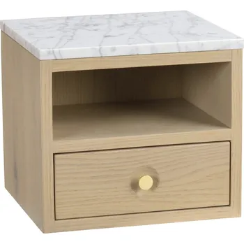 Noční stolek ROWICO Noční stolek WHITMORE světlý s bílým mramorem