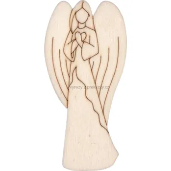 Dřevěná hračka Dřevěný výřez z překližky, ANDĚL LÁSKY, 6,6x13cm, 1ks