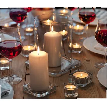 Svícen Skleněná podložka pod svíčky - HRANATÁ