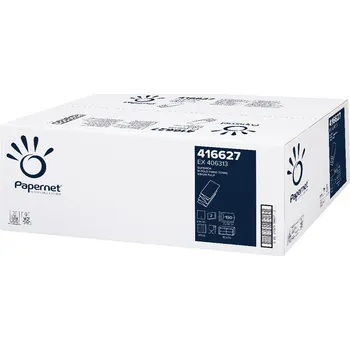 Papírový ručník Ručník papírový skládaný W Papernet Superior 416627, 2vrstvý, celulóza, 22x32 cm, bílý, 3000 ks