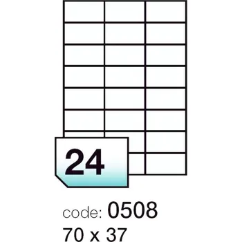Papír Etiketa arch A4 Rayfilm, 70x37 mm, matná, bílá, 100 listů