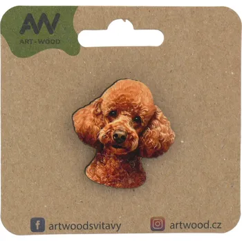 Brož art-wood.cz Dřevěná brož - Pudl