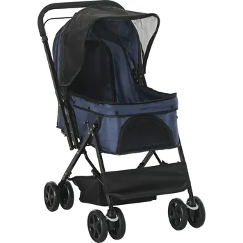 Kočárek pro psa PawHut Kočárek pro psy 2v1 GABA, tmavě modrá