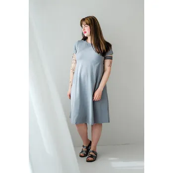 Dámské šaty Dámské tričkové Áčkové šaty BASIC grey - TRSAAGRS