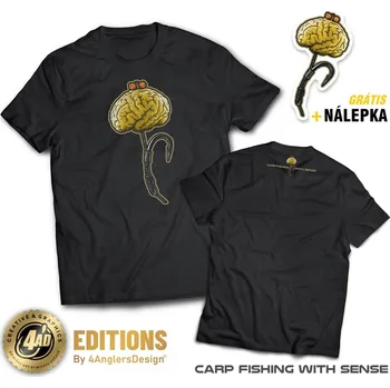 Rybářské oblečení 4ANGLERSDESIGN Tričko Carp Fishing With Sense - L