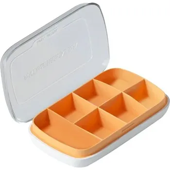 Dávkovač léků Týdenní organizér na léky s 7 přihrádkami | pilulkovník | cestovní box na léky - oranžový