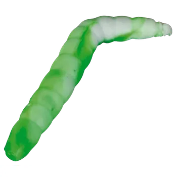 6ks - Červ Iron Trout Baco 4cm Bílo-zelená