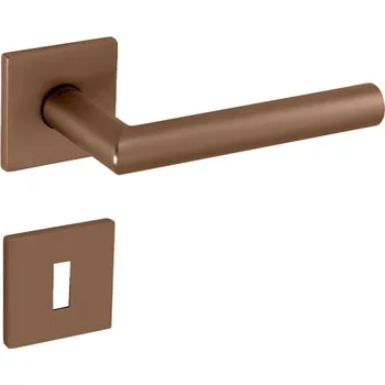 Dveřní kování TI - FAVORIT - HR 2002Q 5S bez spodní rozety, klika/klika CUM - Měď matná (186)