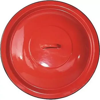 kotlíky Poklice smaltovaná červená 39 cm (klasická poklice s kovovým madlem červená je vhodným a elegantním doplňkem ke kotlíku)