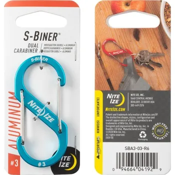 Jištění Karabina oboustranná Al S-Biner - modrá