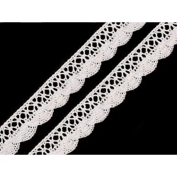 Bavlněná krajka paličkovaná šíře 22 mm 1 bílá