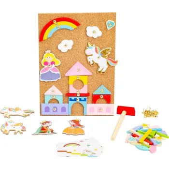 Dřevěná hračka Small foot Dřevěná zatloukačka hra, Jednorožec