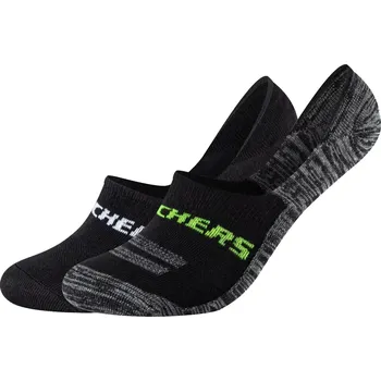 Pánské ponožky Černé nízké ponožky - 2 páry Skechers 2PPK Mesh Ventilation Footies Socks SK44008-9997 Velikost: 46