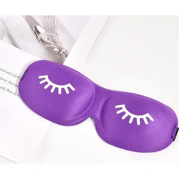 Škraboška na spaní Spací 3D maska na oči s hedvábným efektem - Nachový