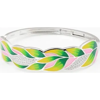 Náramek Luxusní stříbrný náramek se smaltem a zirkony STNA0740F + dárek zdarma