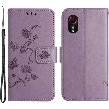 Pouzdro na mobilní telefon Flower knížkové pouzdro na Samsung Galaxy Xcover 7 - světlefialové