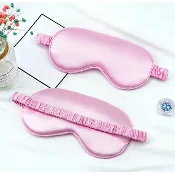 Škraboška na spaní Hedvábná maska na spaní pro pohodlný odpočinek - růžový