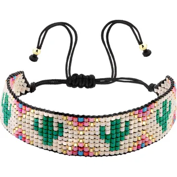 Náramek Náramek s prvky ze žlutého zlata a korálky - kaktusy - AP538-1961