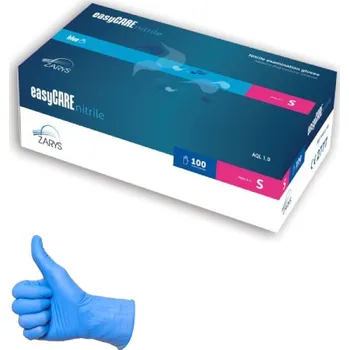 Vyšetřovací rukavice Rukavice easyCARE vyšetřovací nitril. bez pudru, modré S - nesterilní