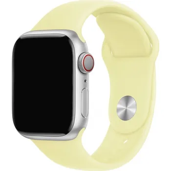 Řemínek na hodinky Silikonový řemínek s kratší a delší přezkou pro Apple Watch Ultra 49mm / 46mm / 45mm / 44mm / 42mm - světle žlutý