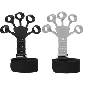 Silikonový posilovač prstů a rukou pro kytaristy, 1ks - Černá a šedá