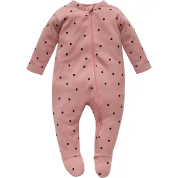 Kojenecký overall OVERAL PINOKIO SE ZIPEM, PUNTÍKY DARK PINK, TRES BIEN Velikost: 62