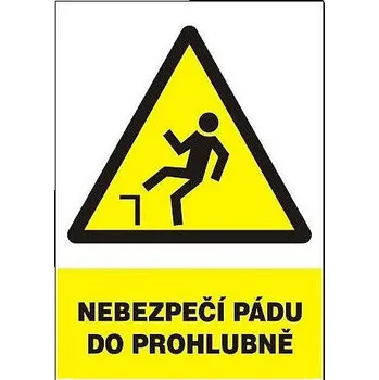 Tabulka - Nebezpečí pádu do prohlubně (plastová tabulka formátu 210x297 mm)