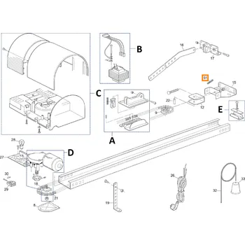 Pohon brány Nice MO-X.2640 pružina napínací pro SPIN