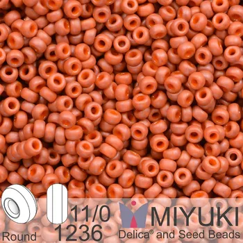 Korálek Korálky Miyuki Round 11/0. Barva 1236 Matte Opaque Terra Cotta. Balení 5g.