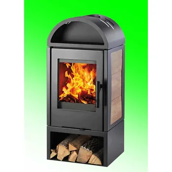 Krbová kamna HAAS+SOHN VISTA dlažba dekor dřevo - krbová kamna s keramickým obkladem