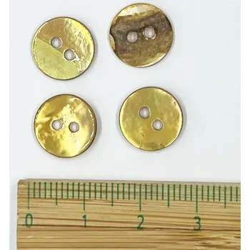 Knoflík Knoflík ozdobný perleťový 11mm zlatavá