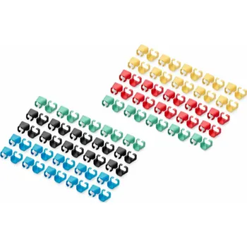 Počítačové příslušenství DIGITUS Color spony pro Patch kabel, balíček 100ks, smíšené (20 ks v každé barvě: červené, zelené, modré, žluté, černé)
