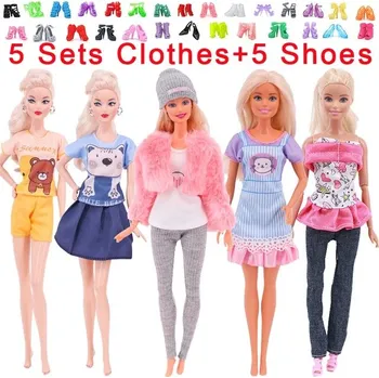 Šatičky pro panenku Barbie - 5 ks (30 cm) Barva: P