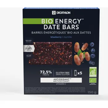 DECATHLON Energetická datlová bio tyčinka bezlepková borůvková 6 ks