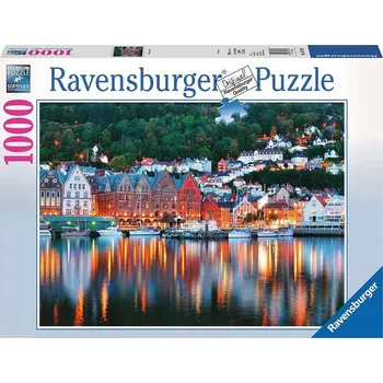 Puzzle Ravensburger Puzzle 19715 Bergen, Norsko 1000 dílků