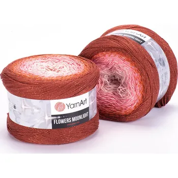 Galanterie Yarn Art Příze Flowers Moonlight 3288 pudrová, lososová, měděná, terakota