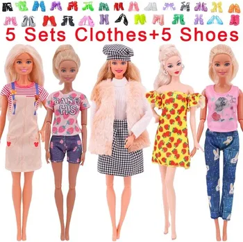 Šatičky pro panenku Barbie - 5 ks (30 cm) Barva: E