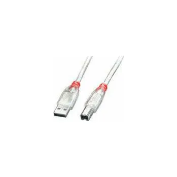 Datový kabel Lindy USB-A - USB-B USB kabel 0,5 m průhledný (41751)