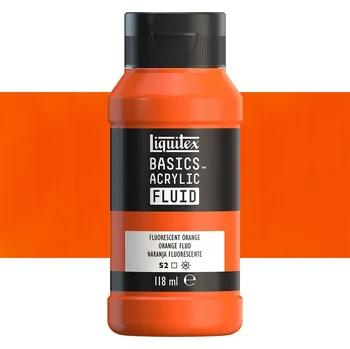 Vodová barva Akrylová barva Liquitex Basics Fluid - Fluorescent Orange