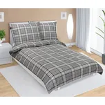 Povlečení krepové - šedé káro - 140x220, 70x90 cm