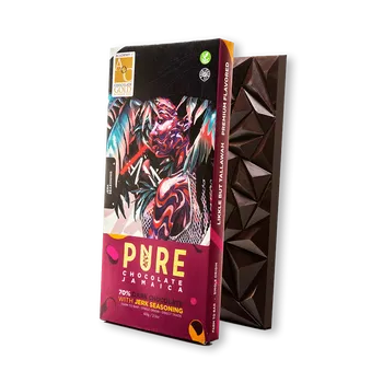Čokoláda PURE 70% hořká čokoláda JERK SEASONING s kořením 60 g