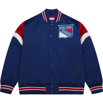 Pánská větrovka Mitchell & Ness Pánská Bunda New York Rangers NHL Heavyweight Satin Jacket Velikost: XL