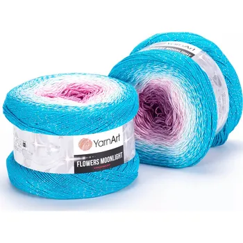 Galanterie Yarn Art Příze Flowers Moonlight 3294 růžová, smetanová, tyrkys