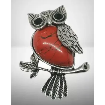 Přívěsek Přívěsek sova s jaspisem červeným
