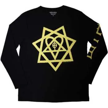 Zahraniční hudba Merch HIM: Him Unisex Long Sleeve T-shirt: Heartagram Honeycomb (sleeve Print) (xx-large) XXL