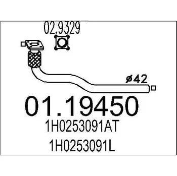 Výfukový systém Výfuková trubka MTS 01.19450